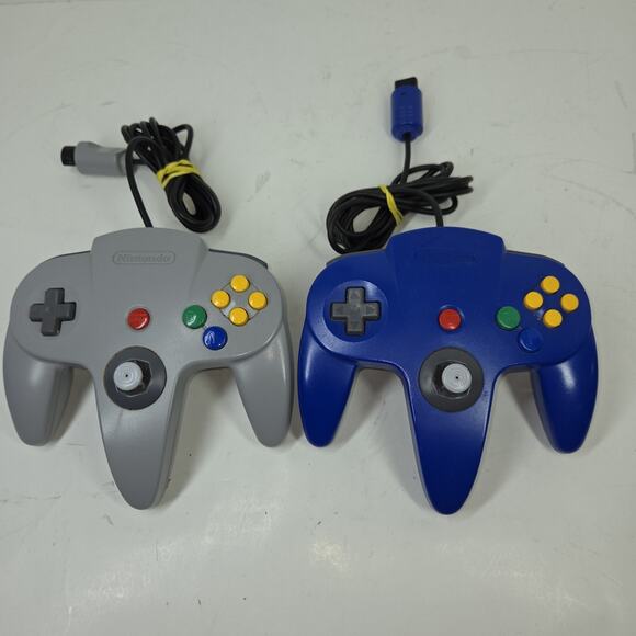 Vtg Nintendo 64 N64 Controllers Controller Wired Grey Blue Retro Gaming Video - Picture 4 of 10
